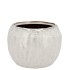 IRON STONE WHITE BALL POT 16X16X12CM