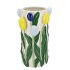 ISA DUTCH BLUE/YELLOW VASE CILINDER TULIP 14X14X23CM NM