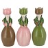 LUCY SUMMER BRWN/PNK/GRN  MIX VASE TULIP WOMAN ASS 9X8X22CM