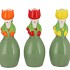 LUCY SUMMER GREEN ORANGE MIX VASE TULIP WOMAN ASS 9X8X22CM