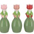 LUCY SUMMER GREEN PINK MIX VASE TULIP WOMAN ASS 9X8X22CM
