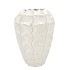 LIMA WHITE VASE LONG CARVE 26X26X37CM