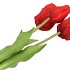 SILK TULIP BOUQUET RED 26X47CM