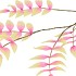 SILK SALIX LEAF SMALL ORANGE 90CM