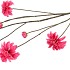 SILK DAHLIA BRANCH FUCHSIA 125CM