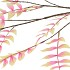 SILK SALIX LEAF ORANGE 135CM NM