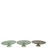 DAYAH SUMMER GREEN MIX GLASS PLATE ON FOOT 15X8CM ASS P/1 NM