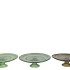 DAYAH SUMMER GREEN MIX GLASS PLATE ON FOOT 25X9CM ASS P/1 NM