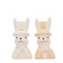 EASTER CERAMIC NATURAL BROWN MIX BUNNY HAT ASS 5X6X11CM