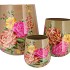 JUNE NATURAL BROWN VASE IRON S/3 22X23CM/30X35CM/44X45CM