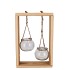 POLLY WOOD RACK 2 GLASS HANGING 19X8X29CM