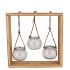 POLLY WOOD RACK 3 GLASS HANGING 28X8X29CM