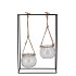 POLLY BLACK METAL RACK 2 GLASS HANGING 19X8X29CM
