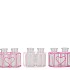 POLLY PINK MIX METAL RACK 2 GLASS ROUND ASS 13X7X8CM NM