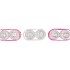 POLLY PINK MIX METAL RACK 2 GLASS ROUND ASS 13X7X8CM NM