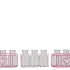 POLLY PINK MIX METAL RACK 3 GLASS ROUND ASS 19X7X8CM NM