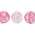 POLLY PINK MIX METAL RACK CIRCLE 3 GLASS ROUND ASS 14X8CM