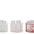 POLLY RED MIX METAL RACK CIRCLE 3 GLASS ROUND ASS 14X8CM NM