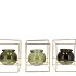 POLLY SUMMER GREEN MIX METAL RACK SQUARE GLASS AS 11X11X13NM