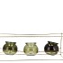 POLLY SUMMER GREEN MIX METAL RACK 3 GLASS ASS 35X11X13CM NM