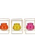 POLLY DUTCH ORANGE MIX METAL RACK SQUARE GLASS ASS 11X11X13