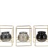 POLLY SUMMER GREY MIX METAL RACK SQUARE GLASS ASS 11X11X13CM