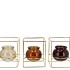 POLLY NATURAL BROWN MIX METAL RACK SQUARE GLASS ASS 11X11X13