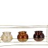 POLLY NATURAL BROWN MIX METAL RACK 3 GLASS ASS 35X11X13CM