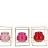 POLLY DUTCH PINK MIX METAL RACK SQUARE GLASS ASS 11X11X13CM