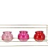 POLLY DUTCH PINK MIX METAL RACK 3 GLASS ASS 35X11X13CM