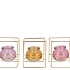 POLLY DREAMY PASTEL MIX METAL RACK SQUARE GLASS ASS 11X11X13