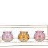 POLLY DREAMY PASTEL MIX METAL RACK 3 GLASS ASS 35X11X13CM