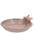 IRON STONE BIRD BOWL GLAZED OLD PINK 23X5CM
