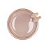 IRON STONE BIRD BOWL GLAZED OLD PINK 23X5CM