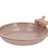IRON STONE BIRD BOWL GLAZED OLD PINK 28X5CM