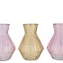 ROMAN PASTEL MIX DIAMOND GLASS VASE ASS 15X21CM