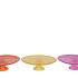 DAYAH ORANGE MIX GLASS PLATE ON FOOT 25X9CM ASS P/1