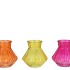 ROMAN ORANGE MIX DIAMOND GLASS VASE ASS 14X14CM