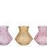 ROMAN PASTEL MIX DIAMOND GLASS VASE ASS 14X14CM