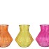 ROMAN ORANGE MIX DIAMOND GLASS VASE ASS 15X17CM