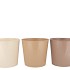 ZINC NATURAL BROWN MIX BUCKET STRIPED ASS 17X16X13CM