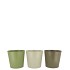 ZINC SUMMER GREEN MIX BUCKET STRIPED ASS 12X10X8CM