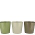 ZINC SUMMER GREEN MIX BUCKET STRIPED ASS 15X14X11CM