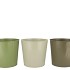 ZINC SUMMER GREEN MIX BUCKET STRIPED ASS 17X16X13CM