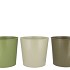 ZINC SUMMER GREEN MIX BUCKET STRIPED ASS 19X18X15CM