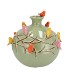 BIRD VASE TUBE PISTACHE 23X23X23CM
