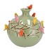 BIRD VASE TUBE PISTACHE 29X29X28CM