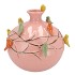 BIRD VASE TUBE PINK 29X29X28CM
