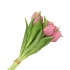 SILK TULIP BOUQUET 7X PINK STAR 17X30CM