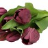 SILK TULIP BOUQUET 7X PURPLE 17X30CM